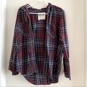 Garage Boyfriend Fit Flannel Plaid Shirt